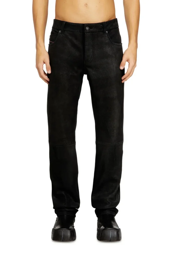 p-vyll-dmbi Pantaloni in pelle dal taglio jeans