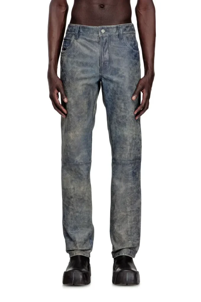 p-vyll-qmbw Pantaloni in pelle dal taglio jeans