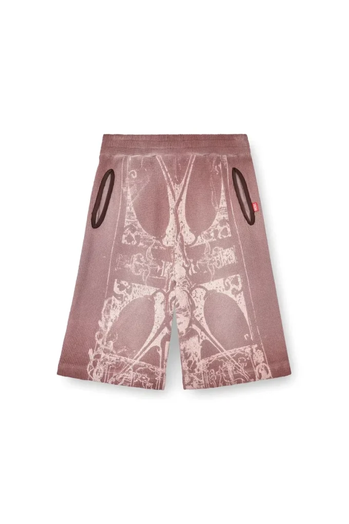 p-warky-short Pantaloncini waffle con stampa medievale