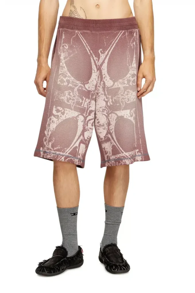 p-warky-short Pantaloncini waffle con stampa medievale