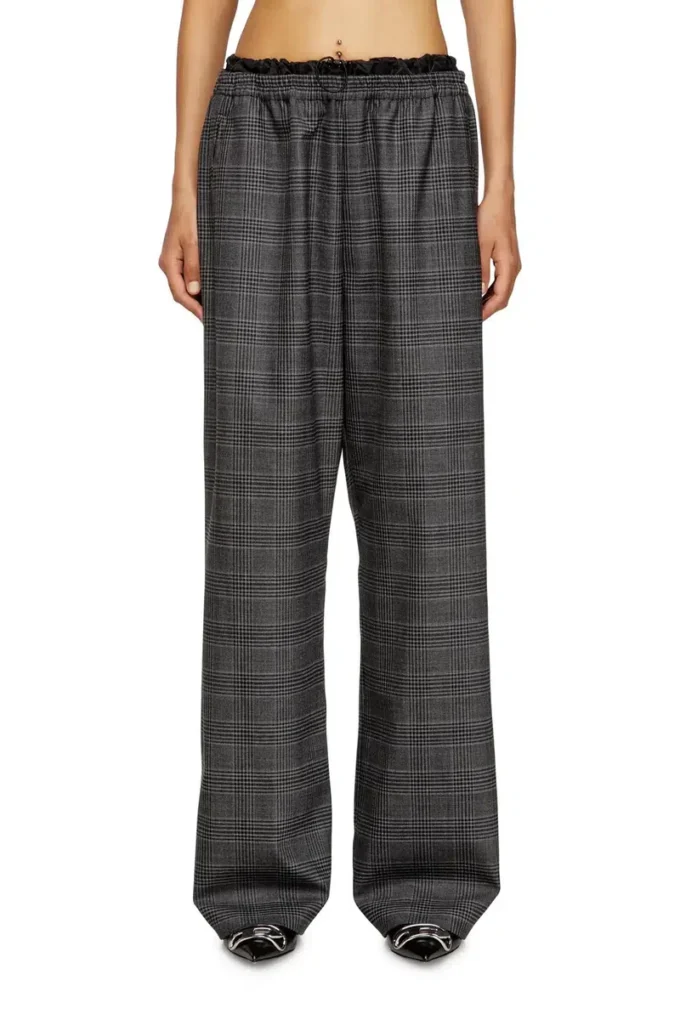 p-yrite Pantaloni in lana con tasche a filetto