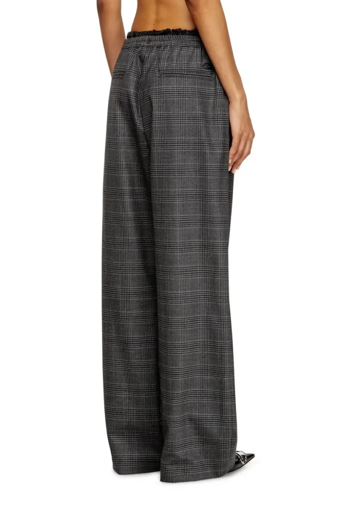 p-yrite Pantaloni in lana con tasche a filetto