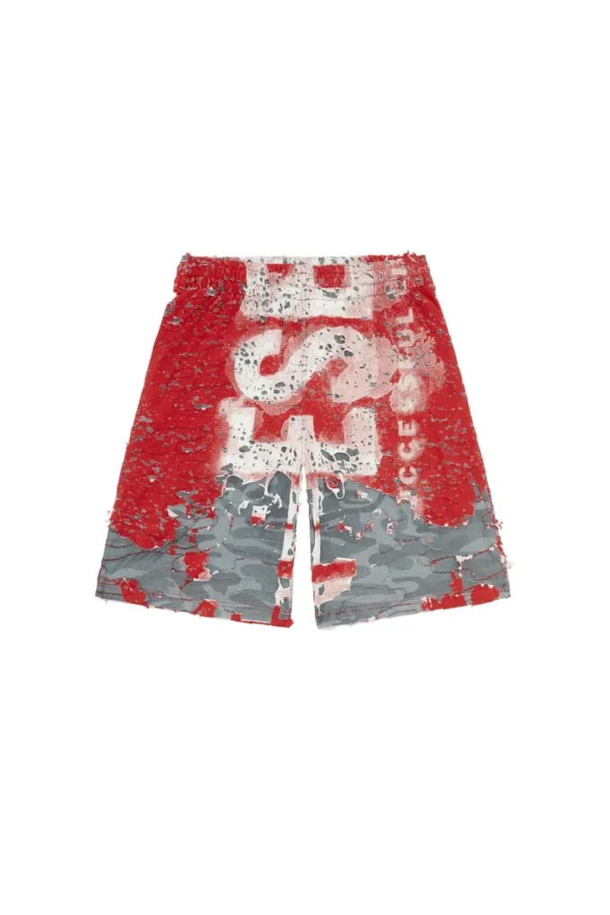 Pantaloncini con logo p-eel in jersey effetto consumato Pantaloncini con logo p-eel in jersey effetto consumato