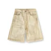 Pantaloncini dile_luna Pantaloncini in denim metallizzato effetto consumato