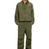 Pantaloni cargo in cotone con cuciture a p e fasce laterali