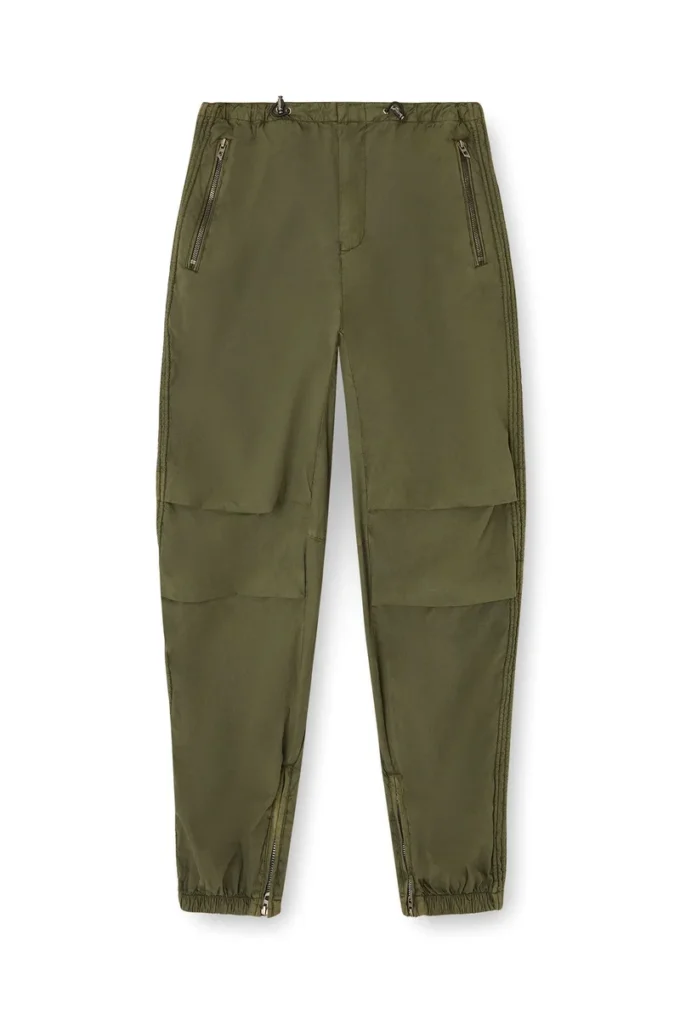 Pantaloni cargo in cotone con cuciture a p e fasce laterali