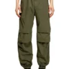 Pantaloni cargo in cotone con cuciture a p e fasce laterali