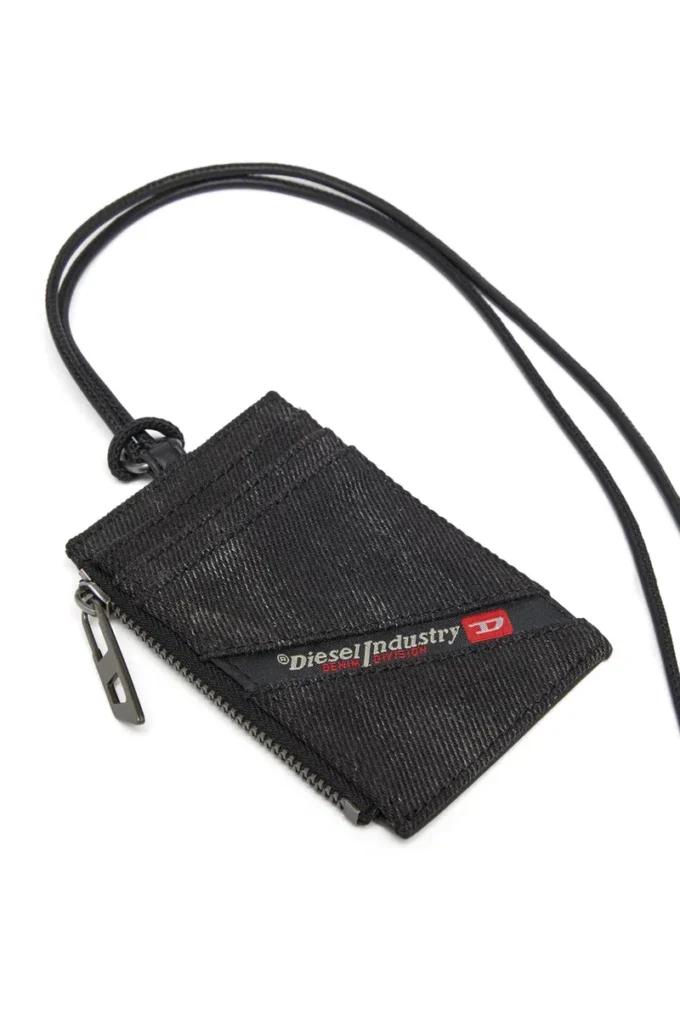 Portabadge multi-pkts Portabadge in denim con dettagli in pelle Portabadge multi-pkts Portabadge in denim con dettagli in pelle