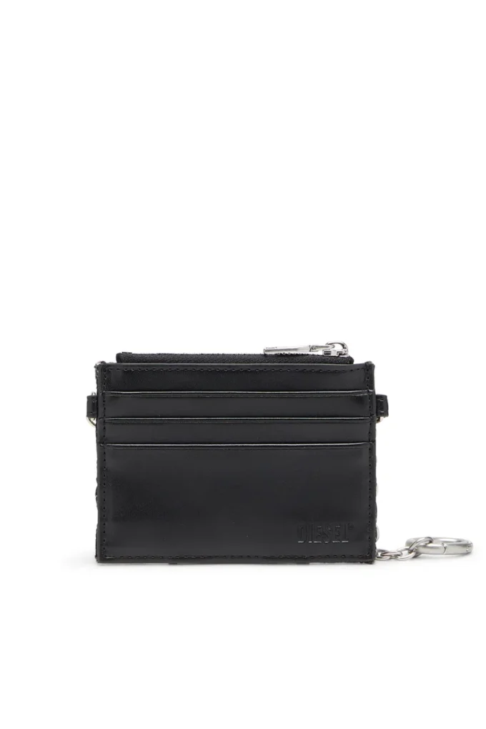 Portacarte con catena Portacarte con catena e tasca portamonete con zip Portacarte con catena Portacarte con catena e tasca portamonete con zip