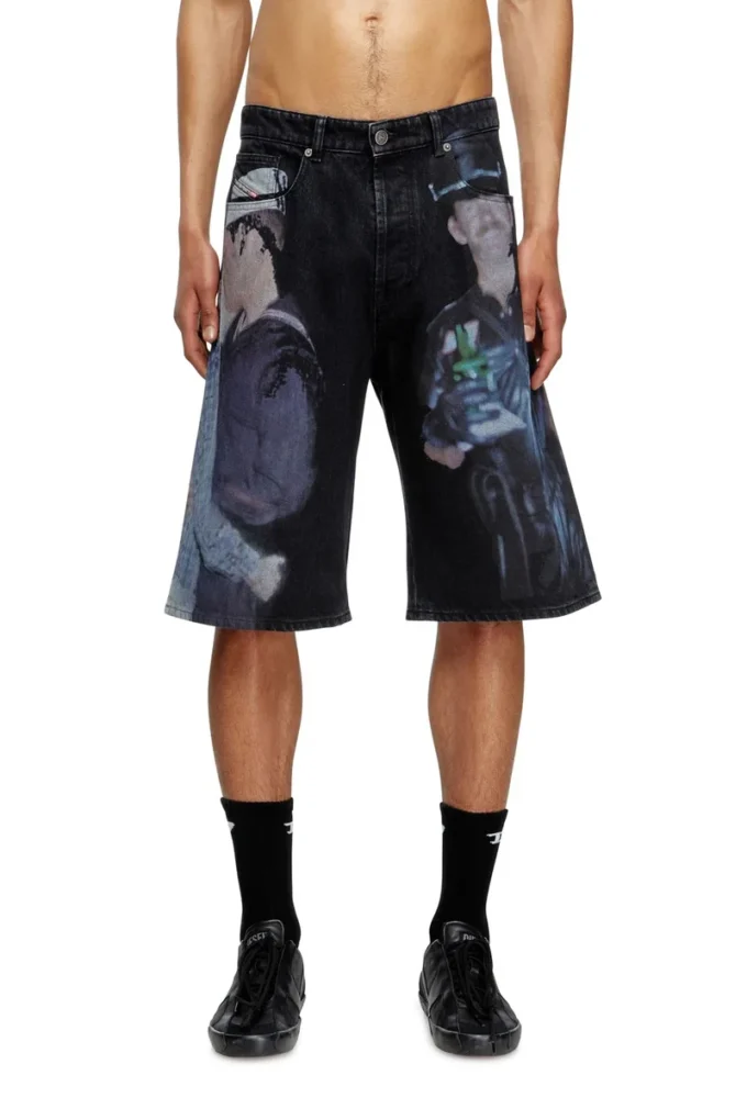 pr-d-rixford-s Shorts in denim con stampa multicolore