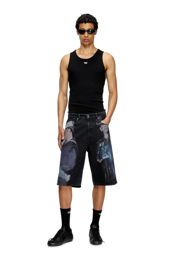 pr-d-rixford-s Shorts in denim con stampa multicolore