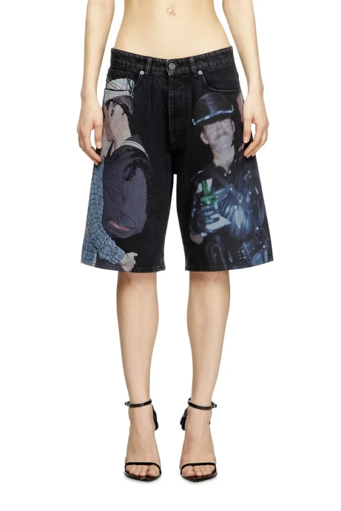 pr-d-rixford-s Shorts in denim con stampa multicolore