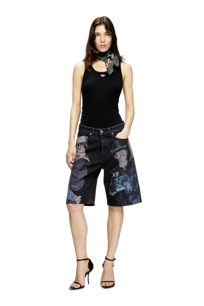 pr-d-rixford-s Shorts in denim con stampa multicolore
