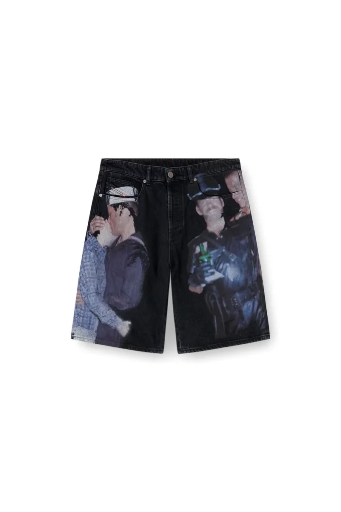 pr-d-rixford-s Shorts in denim con stampa multicolore