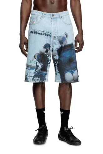 pr-d-rixford-s Shorts in denim con stampa slavata
