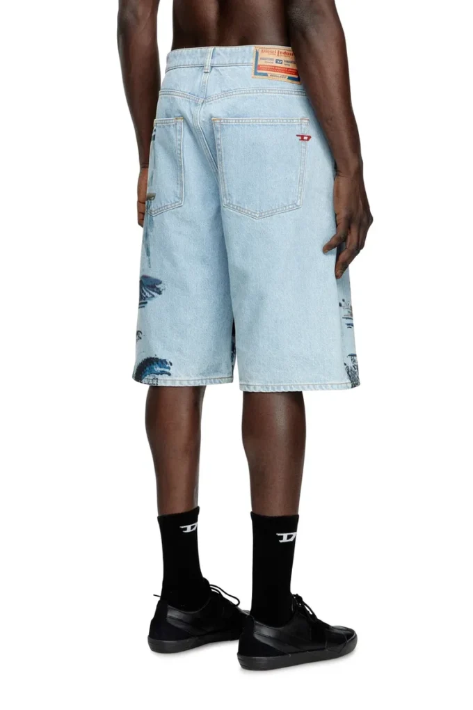 pr-d-rixford-s Shorts in denim con stampa slavata pr-d-rixford-s Shorts in denim con stampa slavata