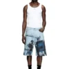 pr-d-rixford-s Shorts in denim con stampa slavata pr-d-rixford-s Shorts in denim con stampa slavata