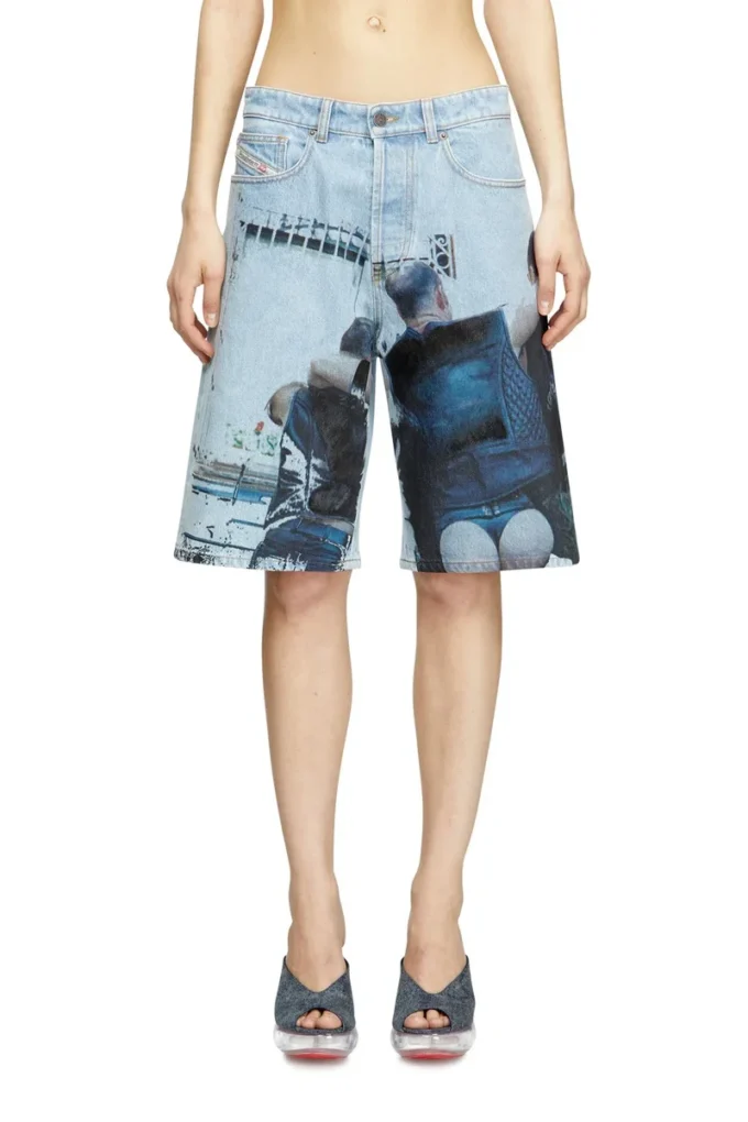 pr-d-rixford-s Shorts in denim con stampa slavata pr-d-rixford-s Shorts in denim con stampa slavata