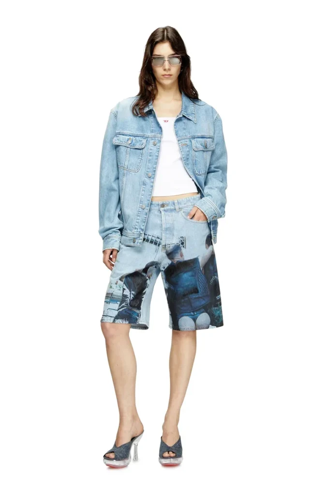 pr-d-rixford-s Shorts in denim con stampa slavata pr-d-rixford-s Shorts in denim con stampa slavata