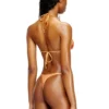 Reggiseno tropik_ta Top bikini metallizzato con stampa loto