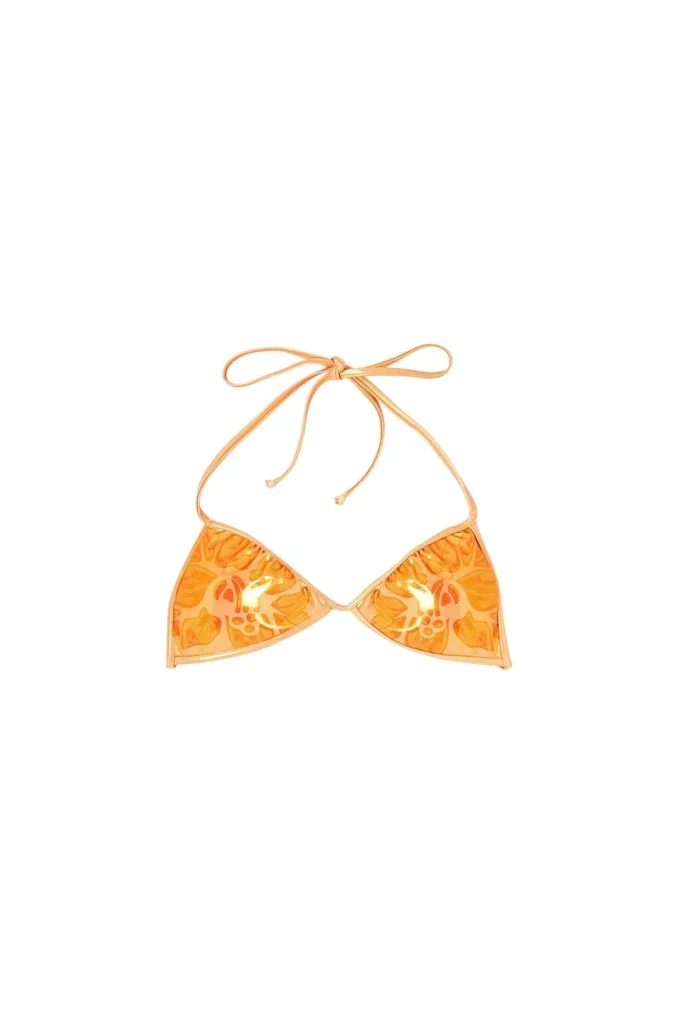 Reggiseno tropik_ta Top bikini metallizzato con stampa loto