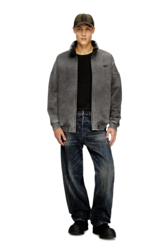 s-batel-v1 Giacca con zip foderata in peluche effetto denim