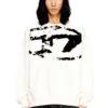 s-boxt-n5 Felpa con logo floccato effetto consumato s-boxt-n5 Felpa con logo floccato effetto consumato