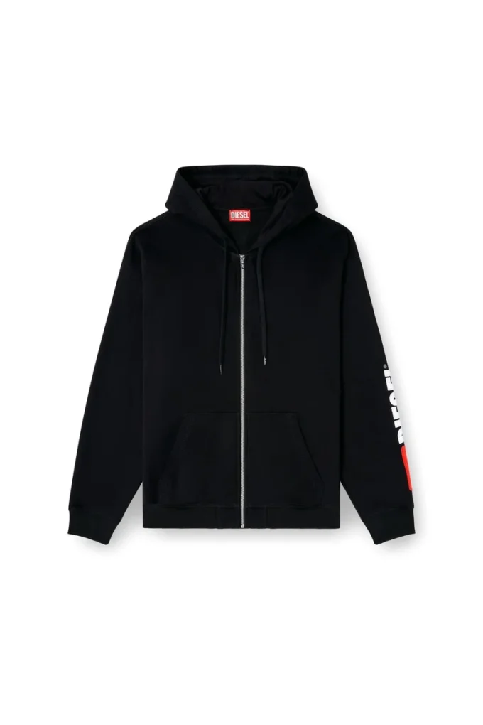 s-boxt-zip-hood-div Felpa con cappuccio con ricamo logo patch