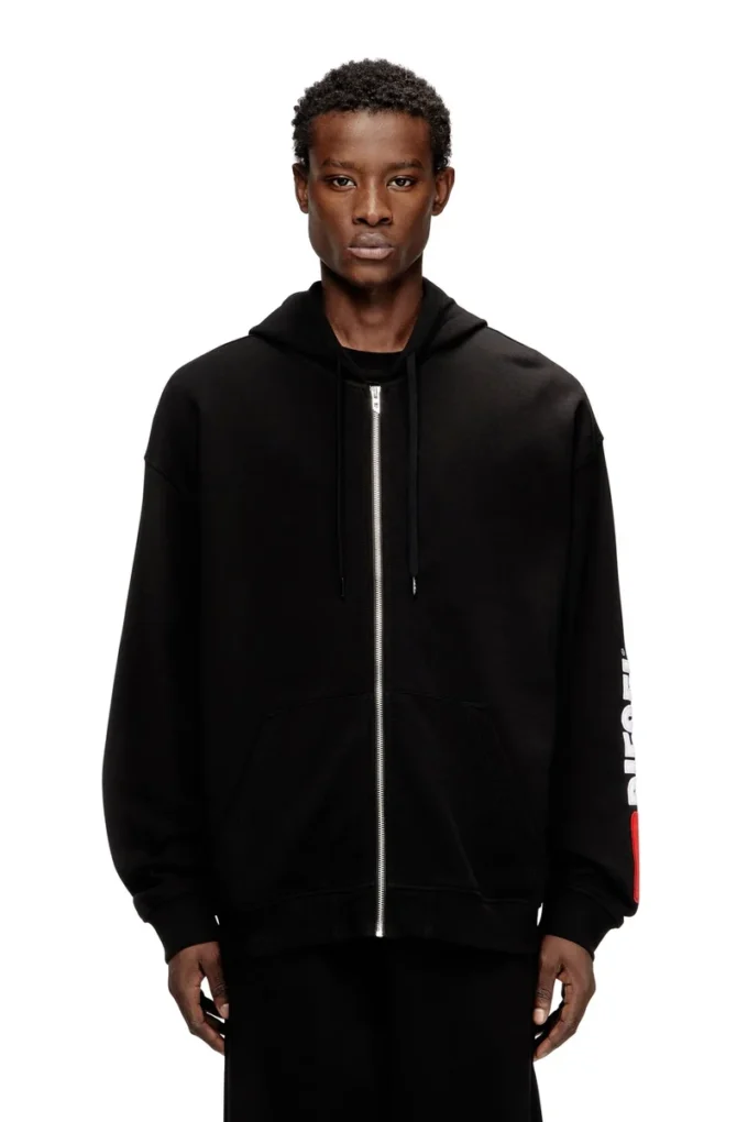 s-boxt-zip-hood-div Felpa con cappuccio con ricamo logo patch