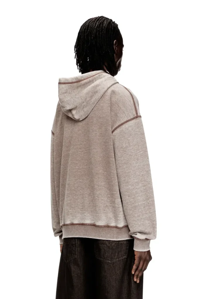 s-boxton-hood Felpa con cappuccio con stampa e borchie