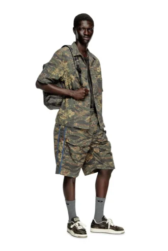 s-brack-epbw Camicia con stampe mimetiche miste