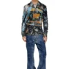 s-corn-peel Camicia effetto consumato con stampe cinematografiche s-corn-peel Camicia effetto consumato con stampe cinematografiche