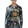 s-corn-peel Camicia effetto consumato con stampe cinematografiche s-corn-peel Camicia effetto consumato con stampe cinematografiche