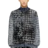 s-corr Felpa con zip in pied-de-poule devoré s-corr Felpa con zip in pied-de-poule devoré
