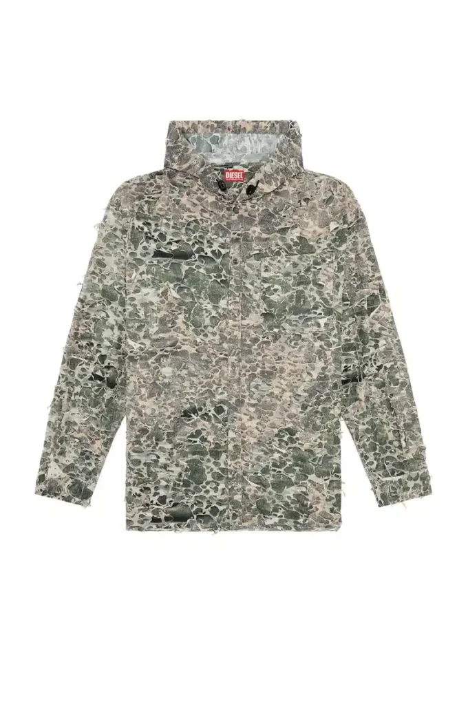 s-dewny-hood-hockk Camicia mimetica con finitura distrutta s-dewny-hood-hockk Camicia mimetica con finitura distrutta
