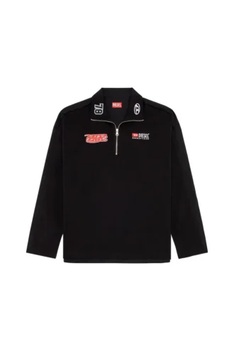 s-gander-r Camicia con mezza zip in jersey e popeline