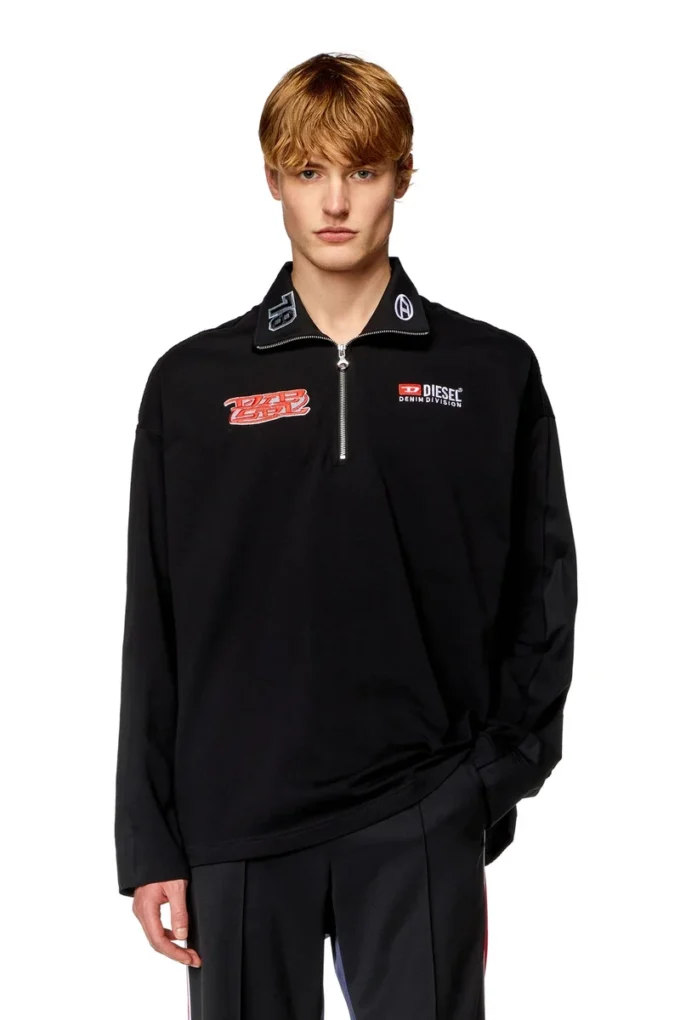 s-gander-r Camicia con mezza zip in jersey e popeline s-gander-r Camicia con mezza zip in jersey e popeline