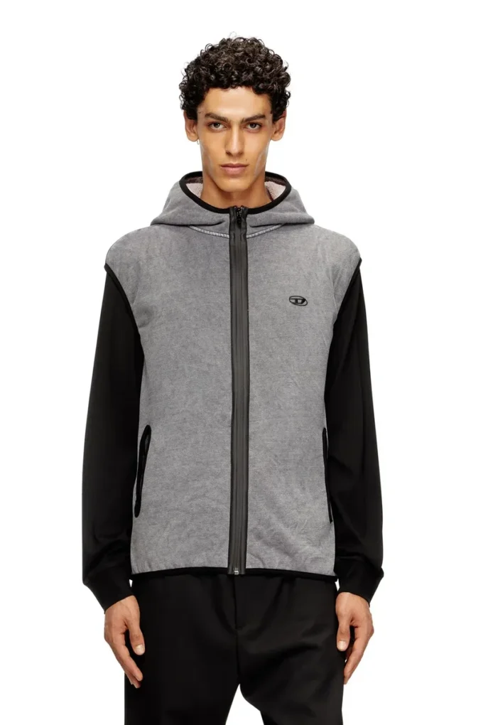 s-haky-new Felpa con cappuccio senza maniche e zip