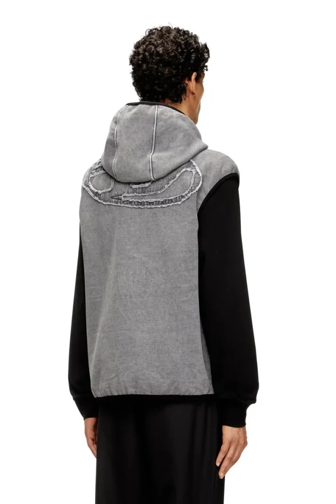 s-haky-new Felpa con cappuccio senza maniche e zip
