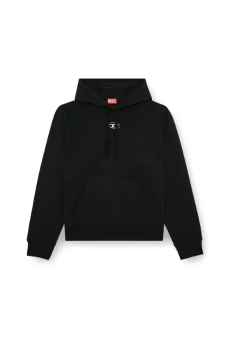 s-macs-hood-od Felpa con cappuccio con logo metallico