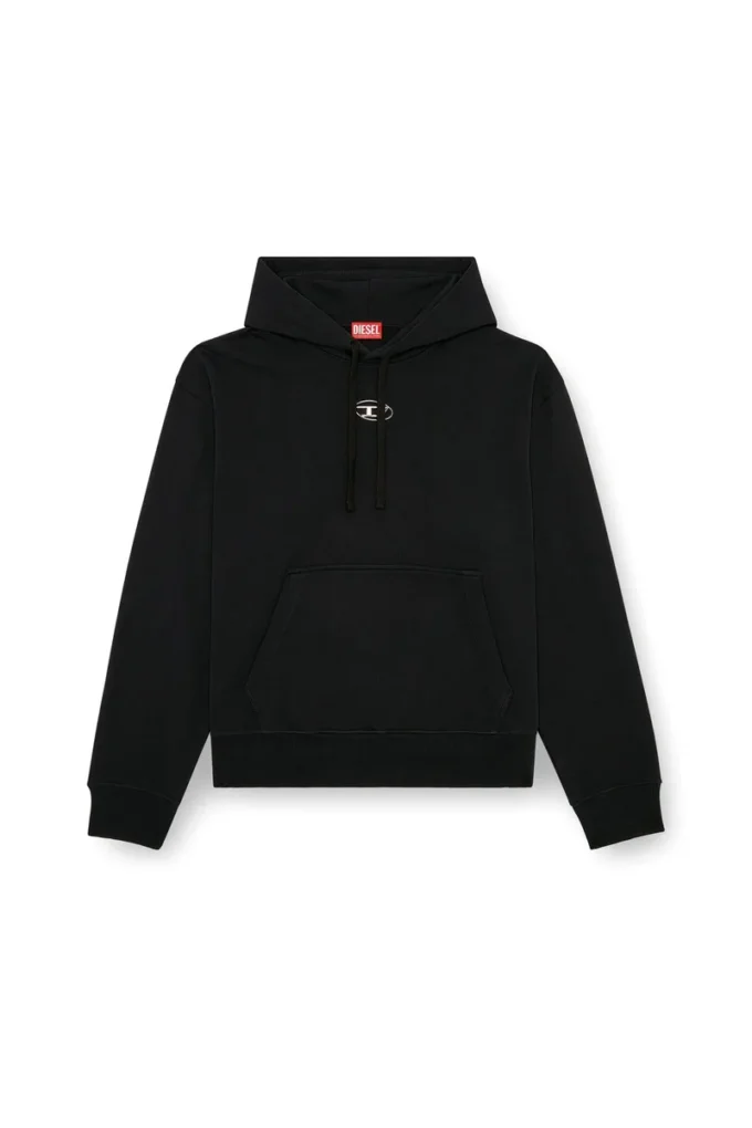 s-macs-hood-od Felpa con cappuccio con logo metallico