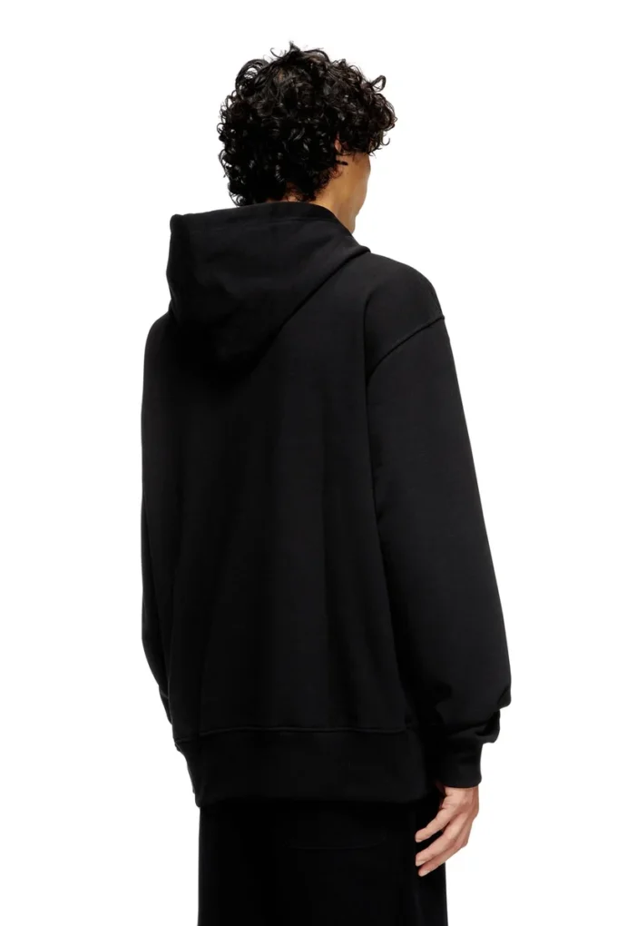 s-macs-hood-od Felpa con cappuccio con logo metallico