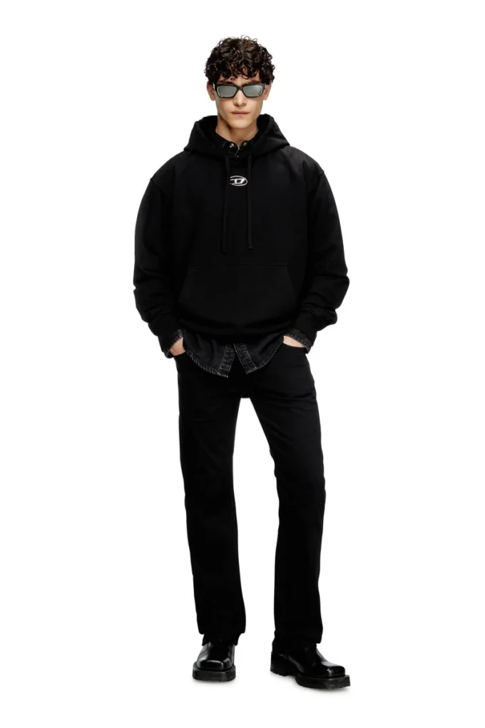 s-macs-hood-od Felpa oversize con cappuccio e logo metallico