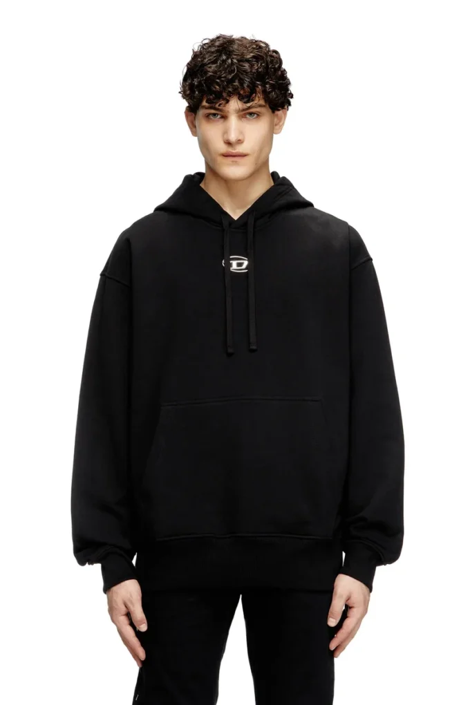 s-macs-hood-od Felpa oversize con cappuccio e logo metallico