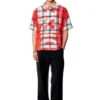 s-nabil Camicia da bowling a quadri con logo sbiadito s-nabil Camicia da bowling a quadri con logo sbiadito