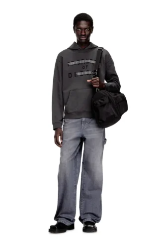 s-norman-hood Felpa con cappuccio in cotone con applicazione D