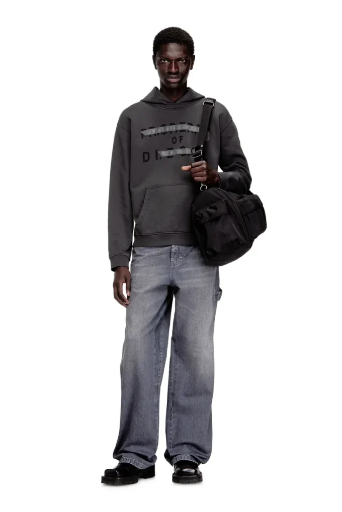 s-norman-hood Felpa con cappuccio in cotone con applicazione D
