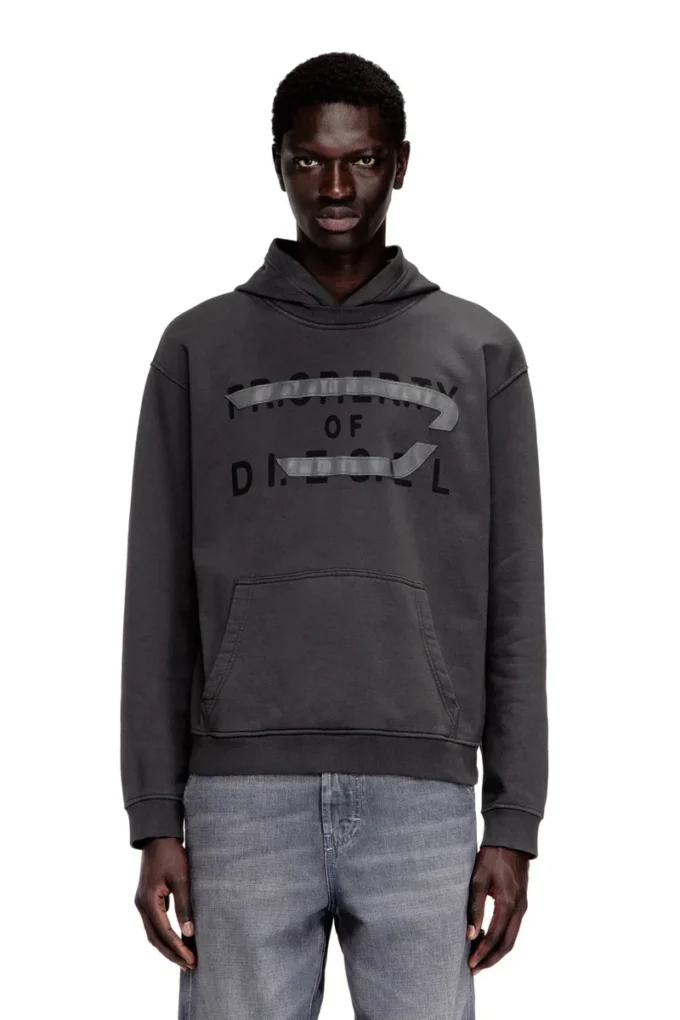 s-norman-hood Felpa con cappuccio in cotone con applicazione D
