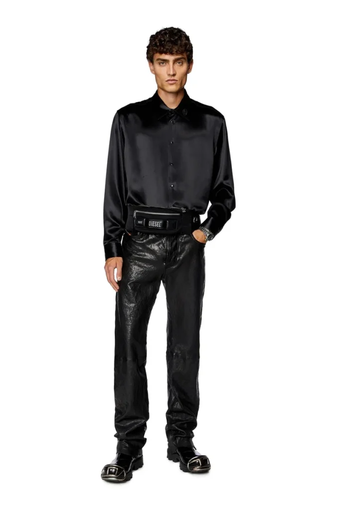 s-ricco Camicia in raso con colletto ricamato con logo s-ricco Camicia in raso con colletto ricamato con logo