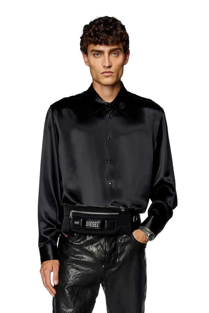 s-ricco Camicia in raso con colletto ricamato con logo s-ricco Camicia in raso con colletto ricamato con logo